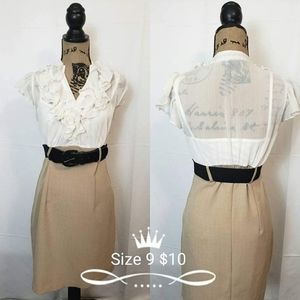 Tan and Cream white dress size 9